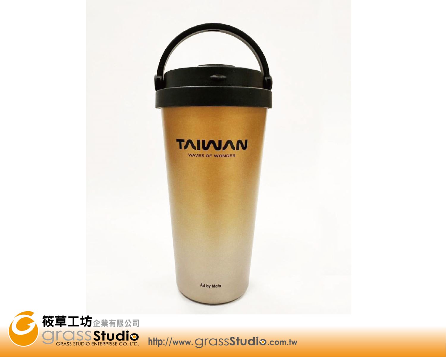 TAIWAN-不銹鋼手提咖啡保溫杯